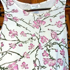 ❤️ Joanna Chen Xscape Glittery Cherry Blossom  Sleeveless Tank Top